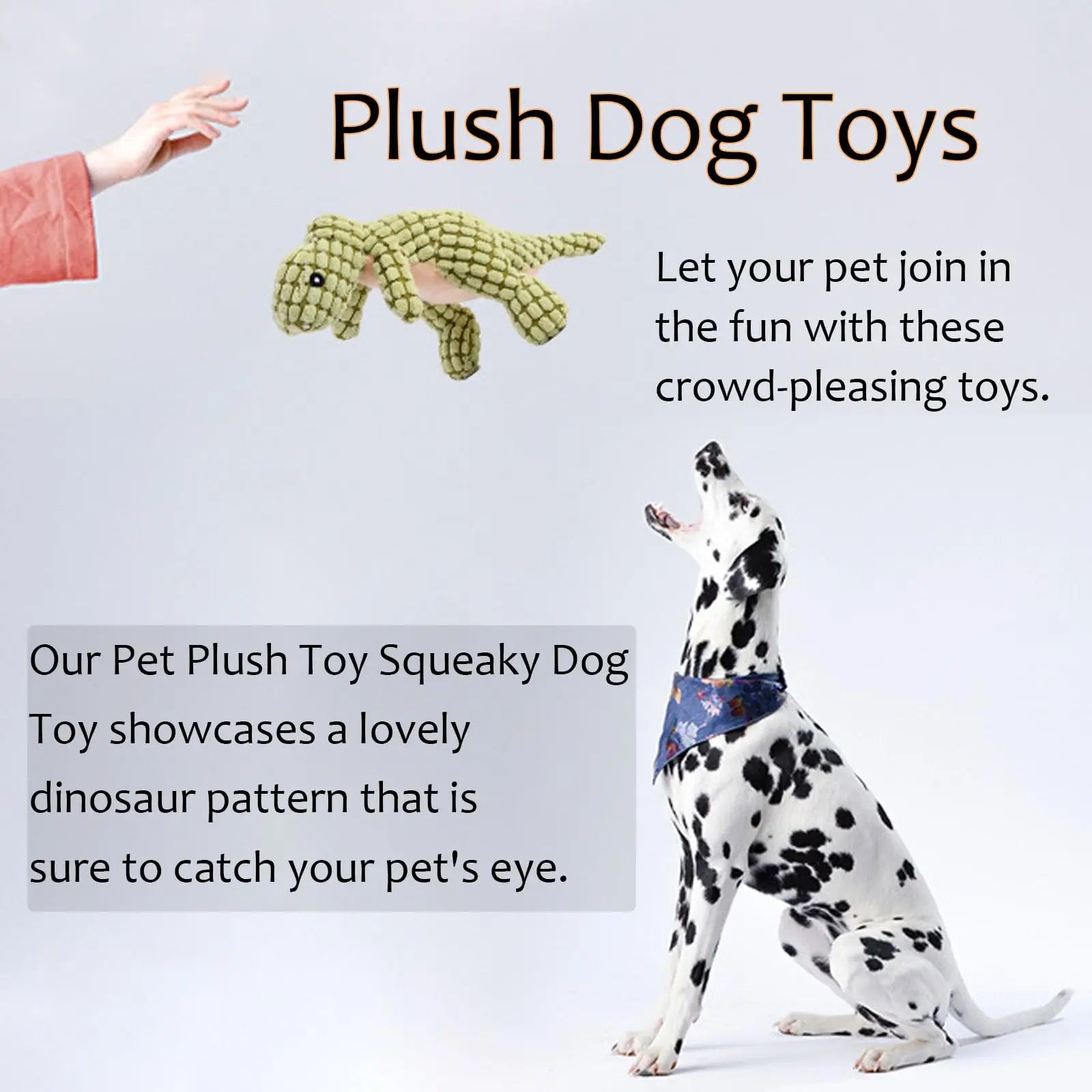 Squeaky Dog Toys Plush Dog Toy Stuffed Durable Dog Chew Toys For Small Middle And Large Dogs，Dinosaur Toys