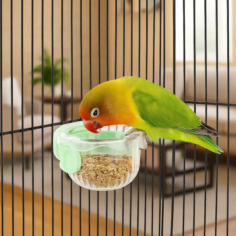 Pet Accessories Hanging Bird Food Bowl Removable Anti Spill Bird Feeder Cup Wide Mouth Parrot Water Bowl Bird Cage