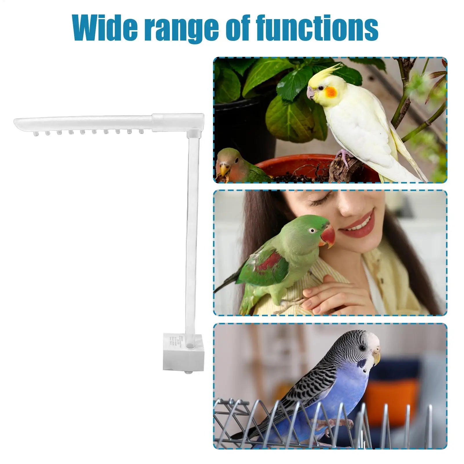 Parrot Bathtub Accessories Bird Bath Shower Head with Running Water Convenient Automatic Pet Pool Toy for Budgies Lovebirds