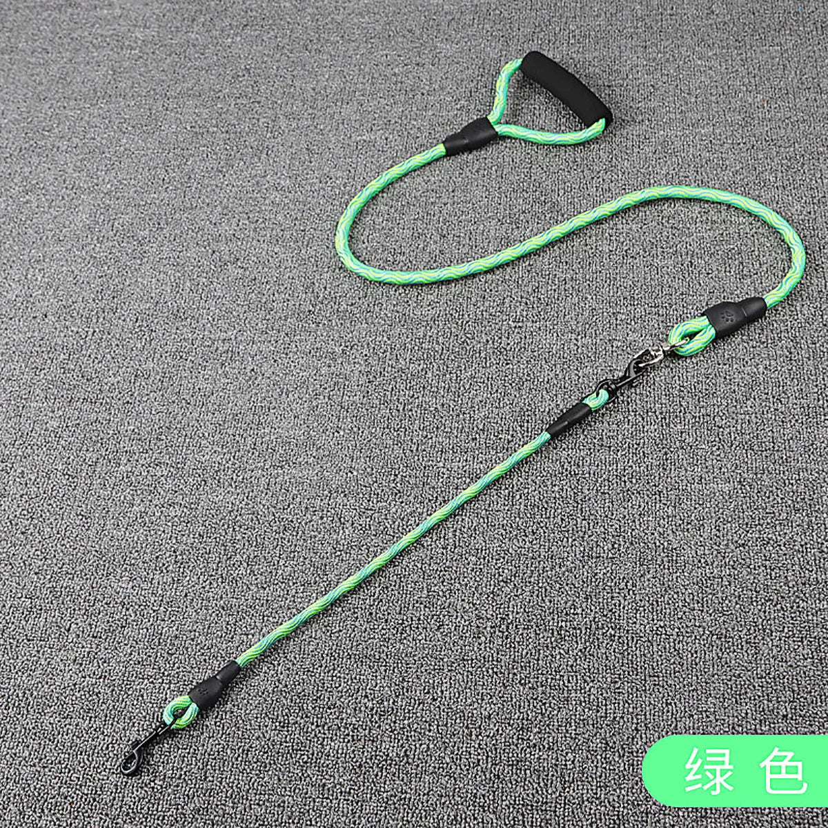 Double Head Dog Leash Wave Design Outdoor Walking Traction Rope for Pets