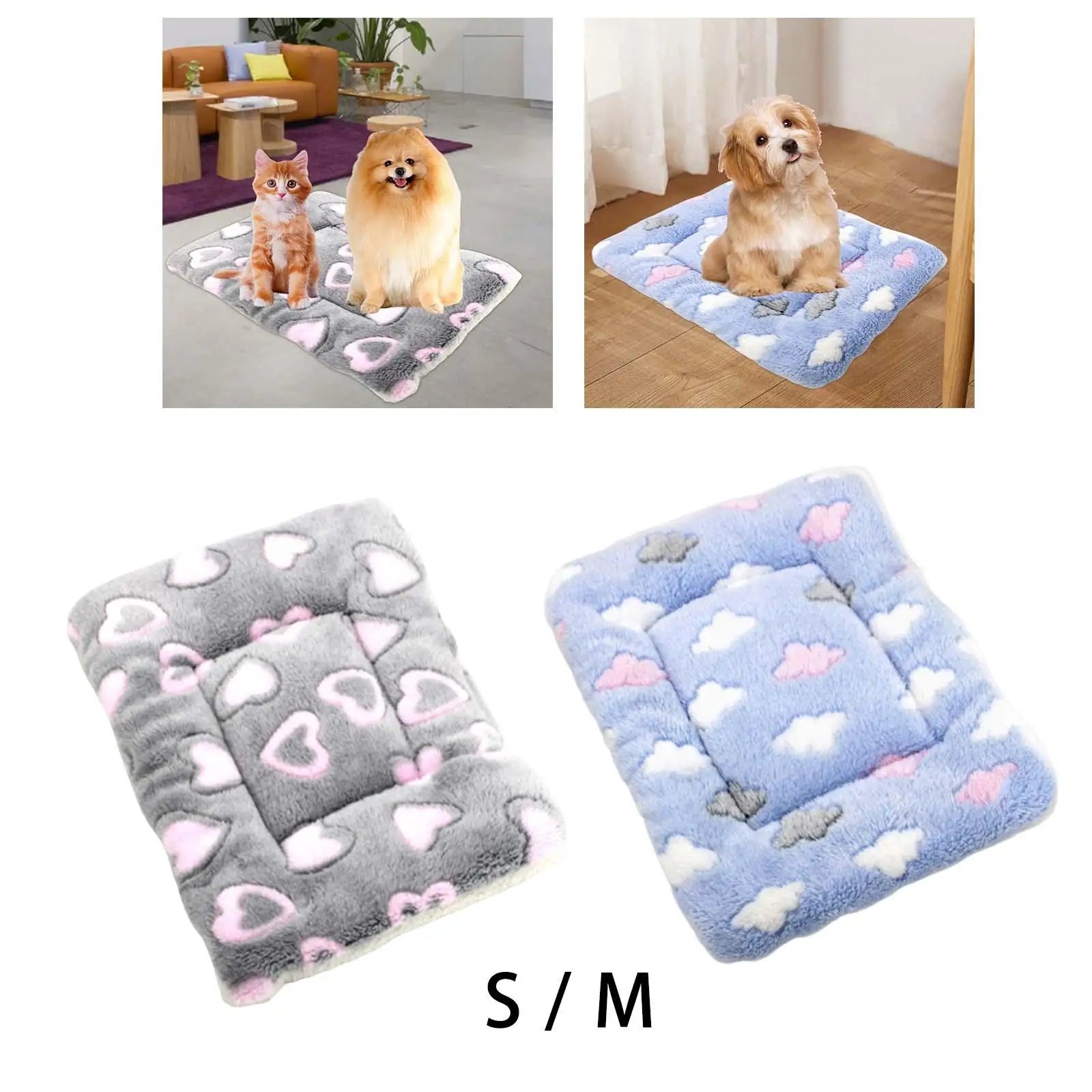 Dog Bed Mat Comfortable Cute Warm Soft Kennel Cat Bed Mats Pet Pad for Household Bunny Autumn Winter Doggy Cats or Small Dogs