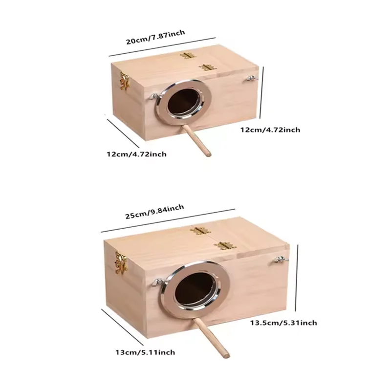 Wooden Bird Cage Nesting Box Breeding Hatching Nest for Parakeet Budgies Cocktail Finch Lovebird Parrot Birdhouse