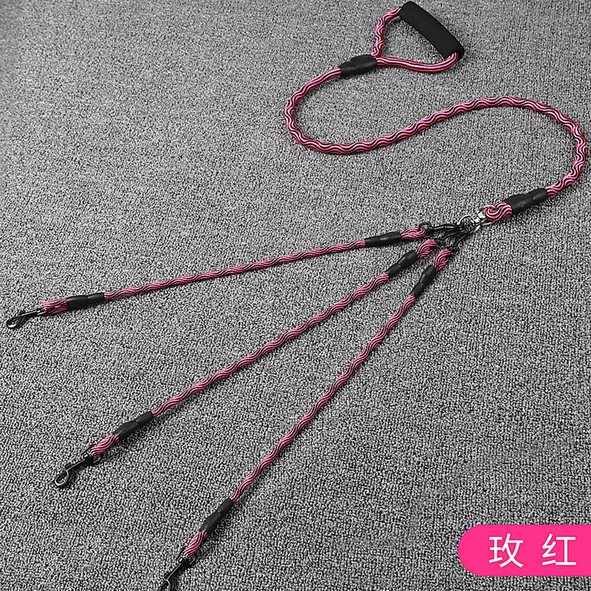 Double Head Dog Leash Wave Design Outdoor Walking Traction Rope for Pets