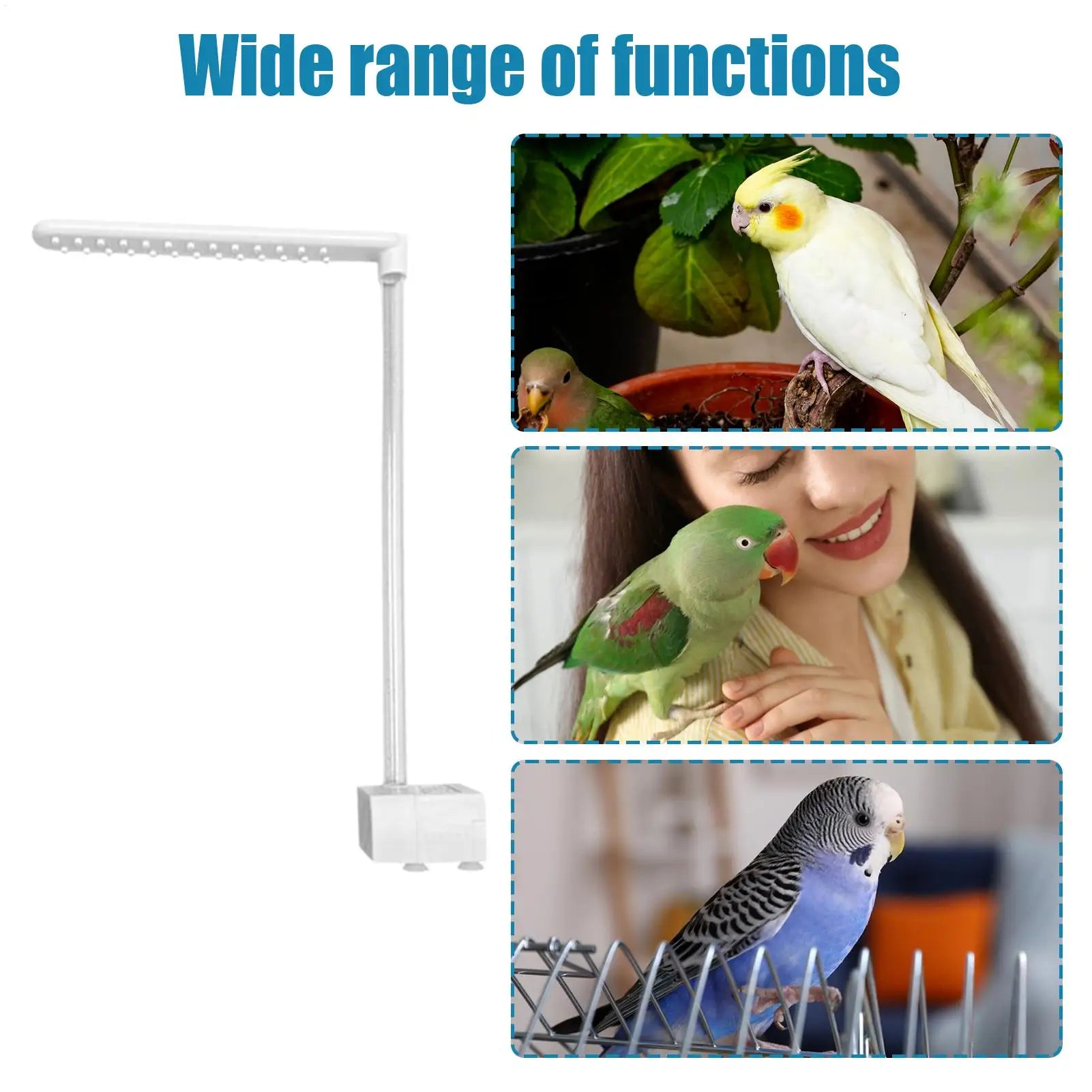 Parrot Bathtub Accessories Bird Bath Shower Head with Running Water Convenient Automatic Pet Pool Toy for Budgies Lovebirds