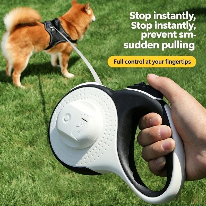 LED Lighted Retractable Dog Leash, Sturdy Durable Nylon Pet Lead for Small, Medium & Large Dogs & Cats, Perfect for Schnauzers
