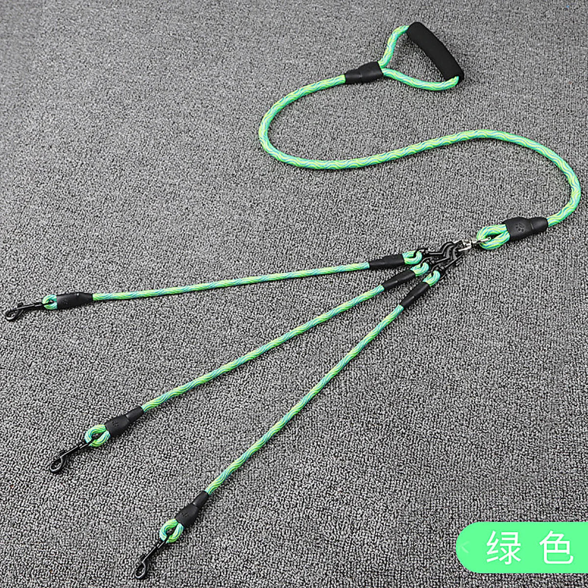 Double Head Dog Leash Wave Design Outdoor Walking Traction Rope for Pets