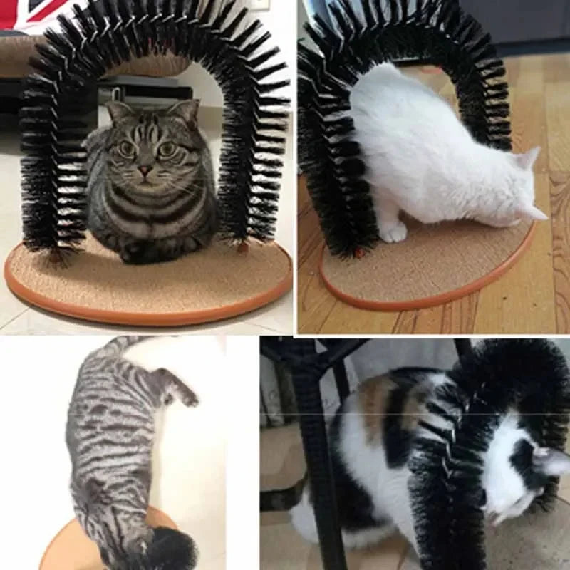 Cat Arch Self Groomer Scratcher Toy Durable Scratching Board Massage Brush Self Entertaining Pet Supplies for Cats