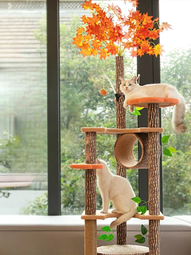 Cat Climbing Frame Large Cat Nest Tree House Scratching Accessories Sisal Rattan Woven Educational Toys Pet Cats Articles