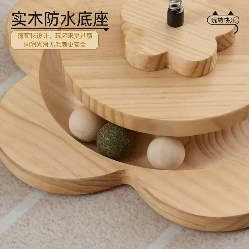 OUWO Cat Scratch Pole Cat Trees High Density Turntable Board Toy Cats Grab Column Climbing Frame Pet Supplies