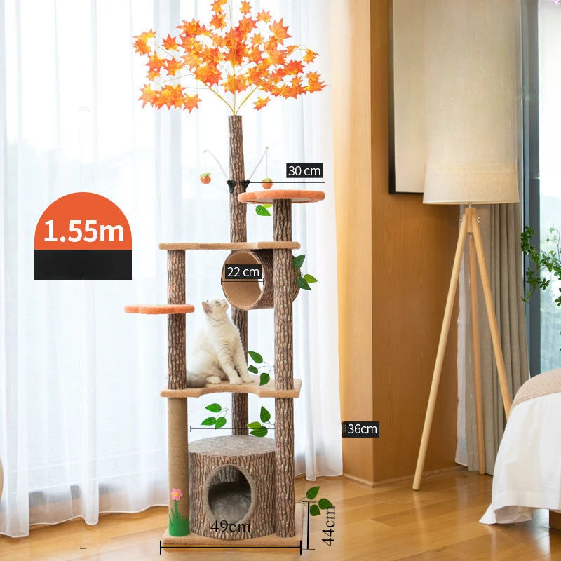 Cat Climbing Frame Large Cat Nest Tree House Scratching Accessories Sisal Rattan Woven Educational Toys Pet Cats Articles