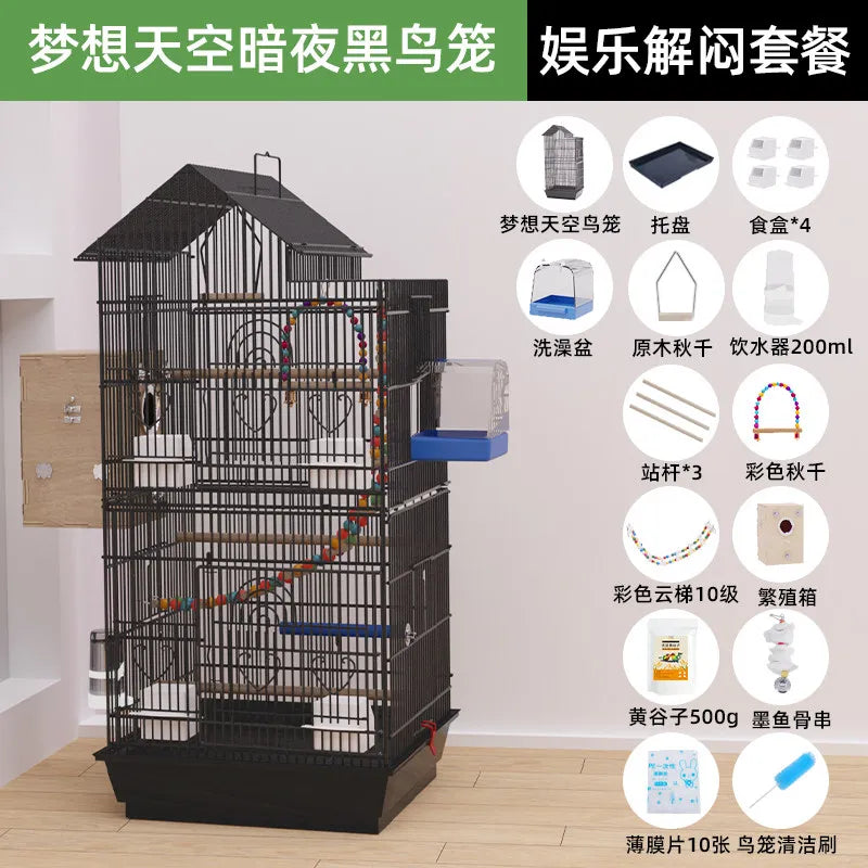 Luxury Goldfinch Flight Bird Cages With Stand Bird Cages Stainless Steel With Pedestal Toys Jaula Para Canarios Bird Supplies