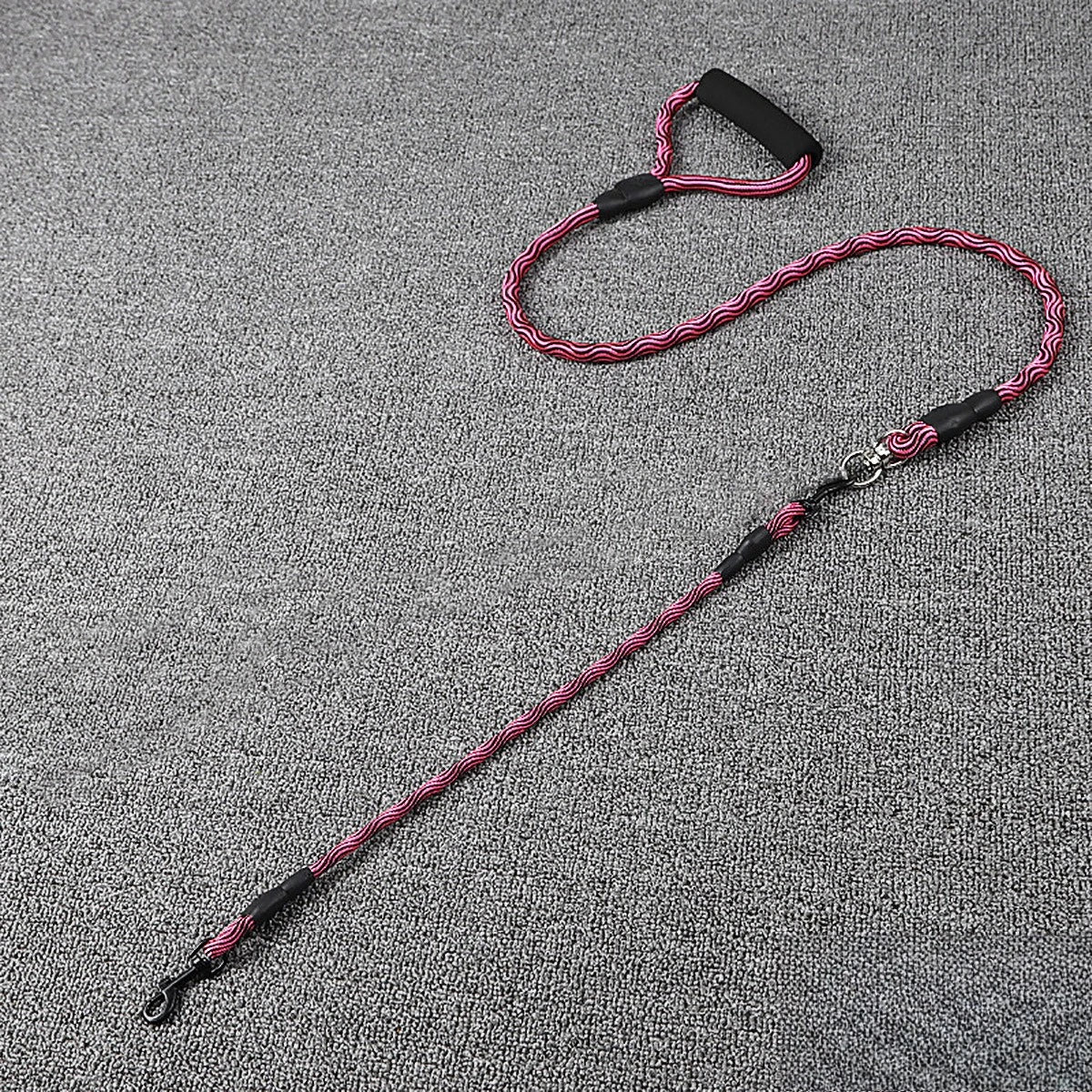 Double Head Dog Leash Wave Design Outdoor Walking Traction Rope for Pets