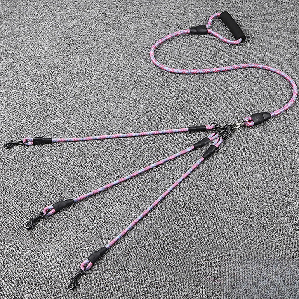 Double Head Dog Leash Wave Design Outdoor Walking Traction Rope for Pets