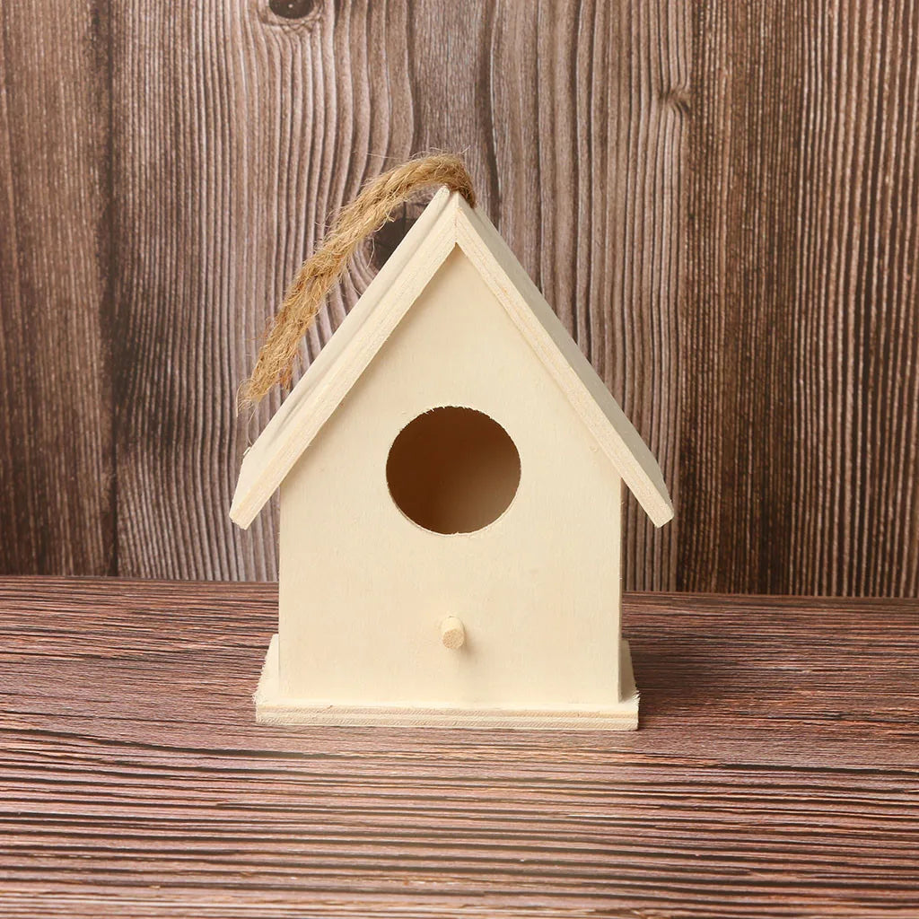 Wooden Mini Bird Cage Outdoor Hanging Birdhouse Box Garden Bird Cages Home Yard Decoration Bird Products Wooden Bird Parrot Nest