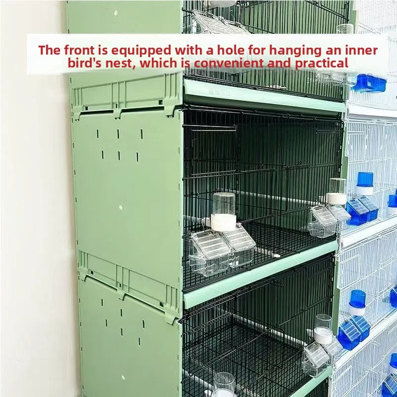 Large multi-layered bird cage - modular and expandable for long-term use without replacement