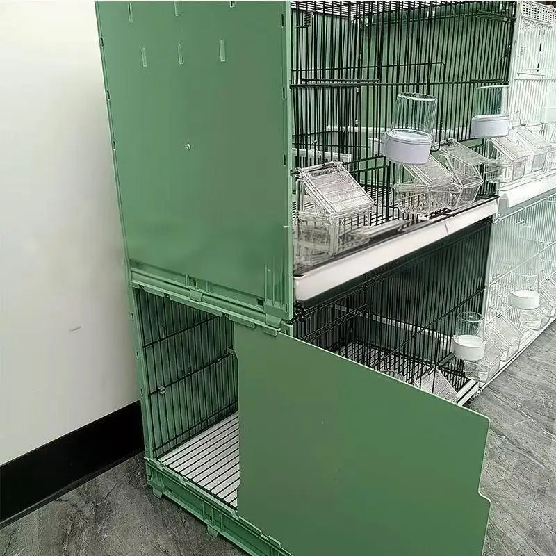 Large multi-layered bird cage - modular and expandable for long-term use without replacement
