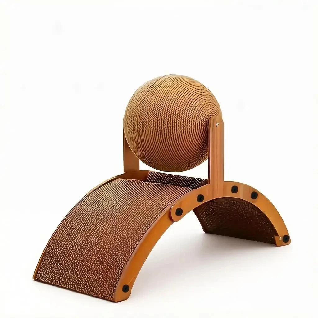Cat Daily Scratcher Toy With Rotatable Ball Family Pet Funny Playful Relaxation Toy Home Floor Practical Interactive Pet Toy