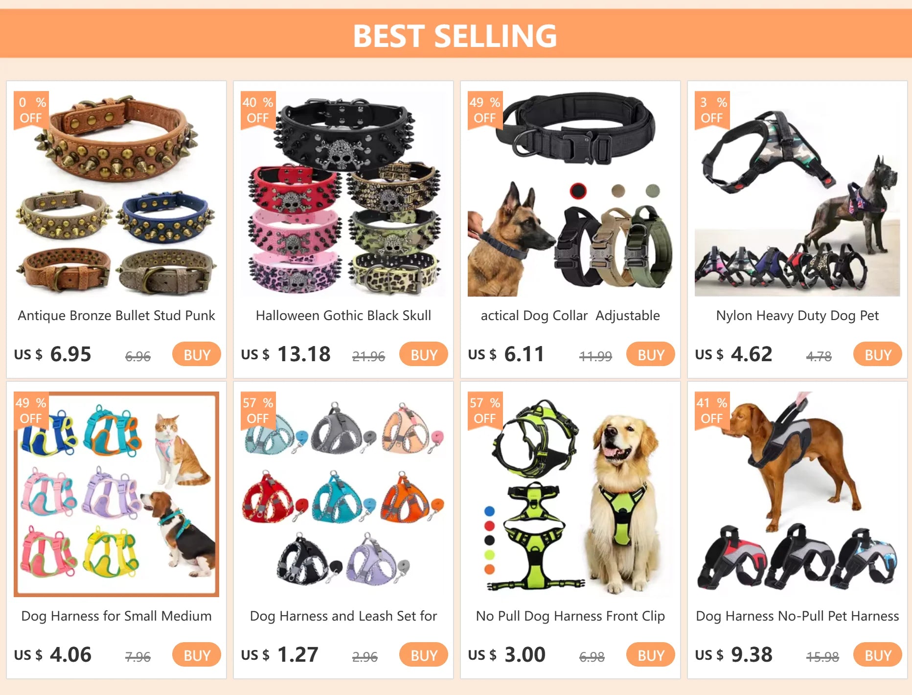 Dog Leash with P Chain Collar Traction Rope Dog Lead for Smal Large and Medium Dogs