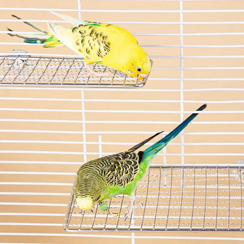 Bird Cage Accessories Pet Parrot Stainless Steel Rest Jump Platform Stand Board Chew Bite Toys Stick Tree Branch Stand Rack