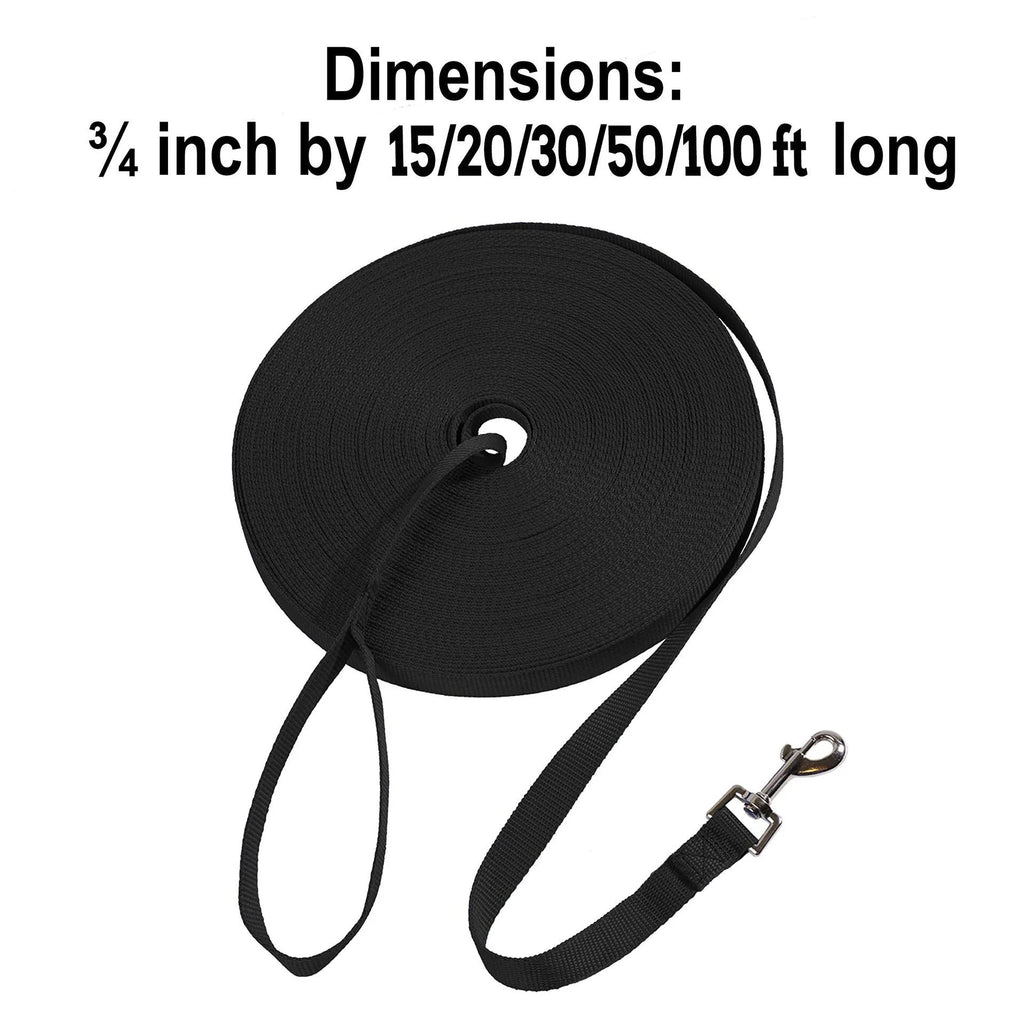 4.5-30M Long Dog Training Leash Black Durable Pet Recall Lead For Agility Camping Backyard Play Outdoor Dog Walking Rope Leash