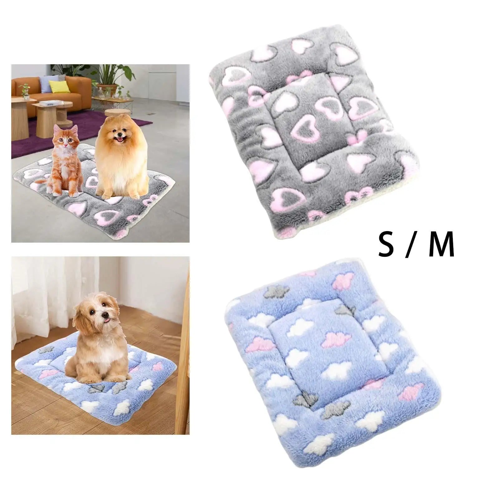 Dog Bed Mat Comfortable Cute Warm Soft Kennel Cat Bed Mats Pet Pad for Household Bunny Autumn Winter Doggy Cats or Small Dogs
