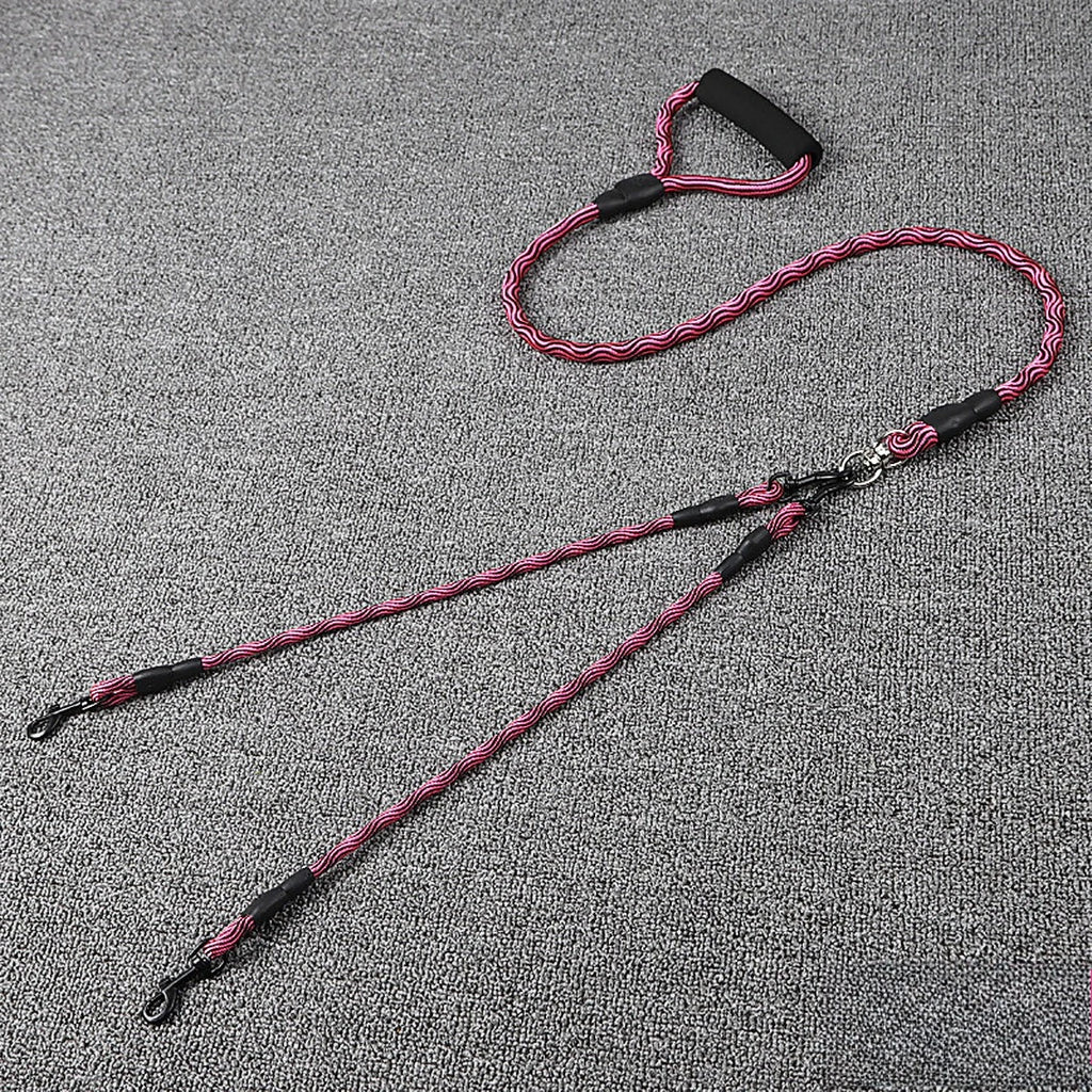Double Head Dog Leash Wave Design Outdoor Walking Traction Rope for Pets