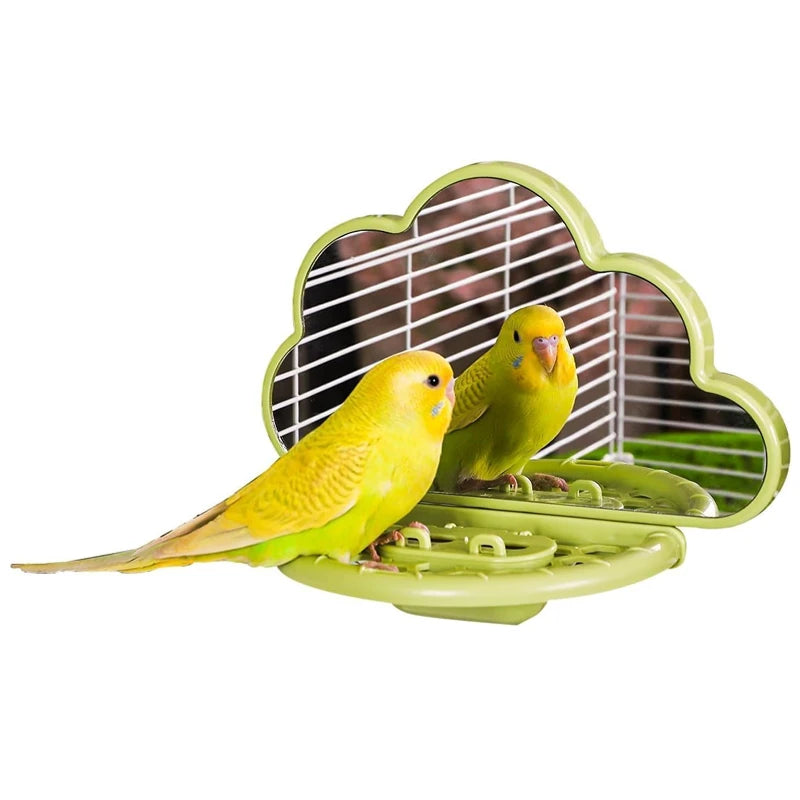 Bird Mirror with Perch Stand Bird Toys for Parakeet Cockatiel Conure Lovebirds Finch Canaries Bird Cage Accessories