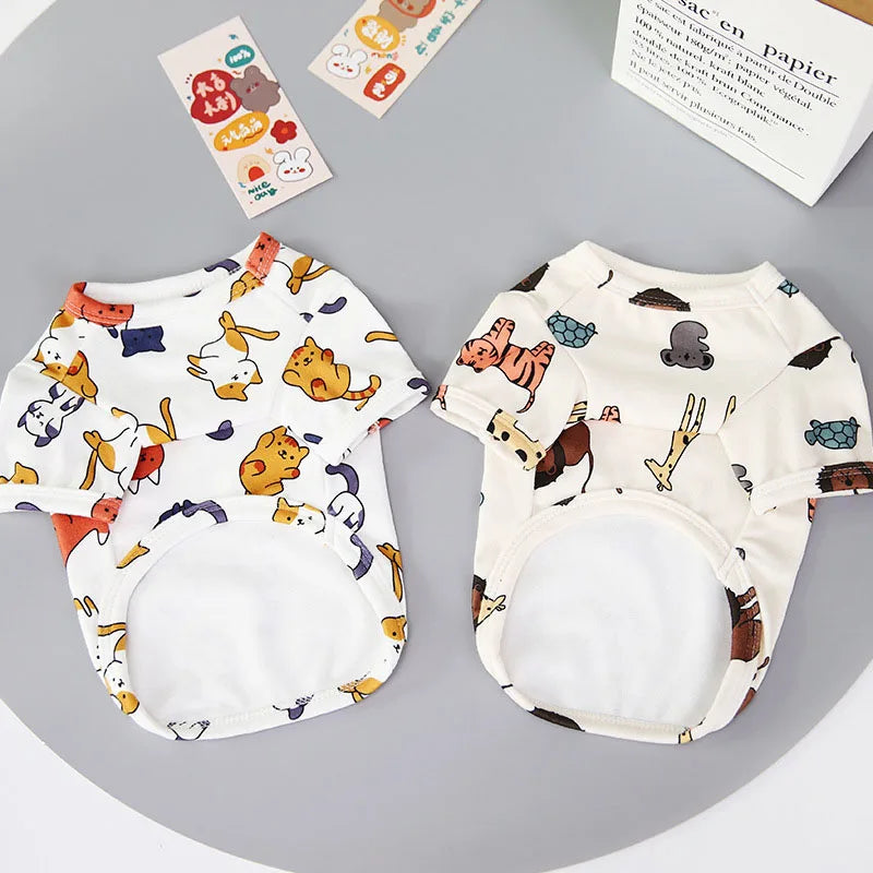 Dog Clothes Animal Pattern Clothing Hoodies Tshirt For Small Dogs Chihuahua Dachshund Costume Puppy Kitten Sweatshirt Shirts XXL