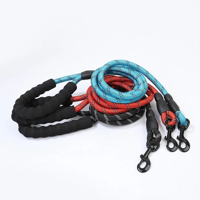 Dog Leash Slip Rope Lead Leash Heavy Duty Braided Rope Adjustable Loop Collar Training Leashes for Medium Large Dogs