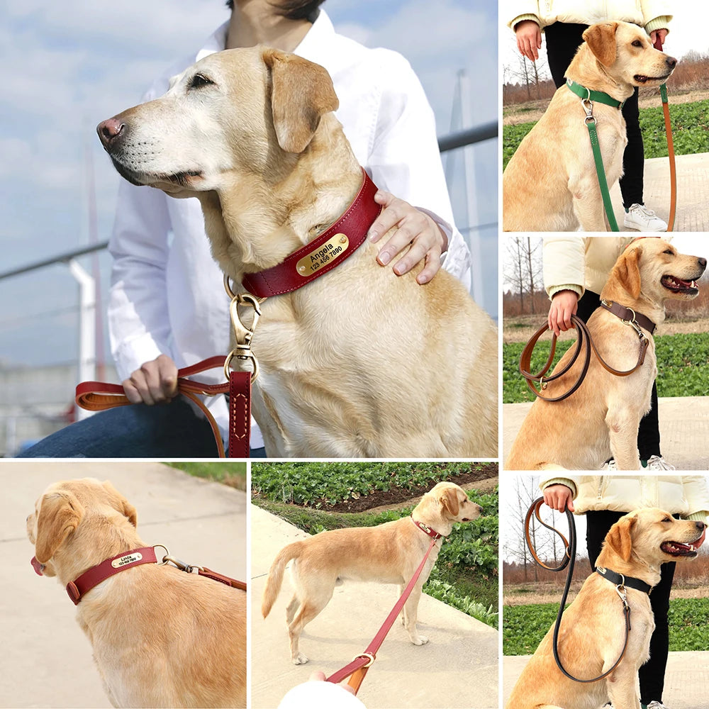 Real Leather Dog Leash Durable Medium Large Dog Lead Genuine Leather Walking Pet Leads Leash for Dogs German Shepherd Pitbull