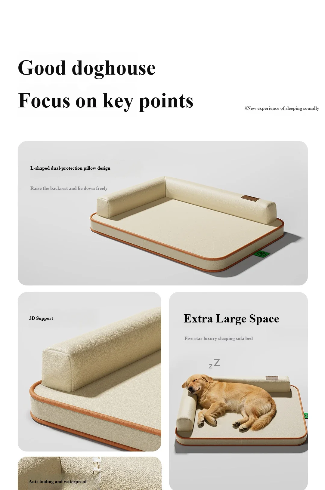 Dog mat suitable for all seasons, medium-sized and large waterproof and tear resistant dog bed, summer removable and washable do