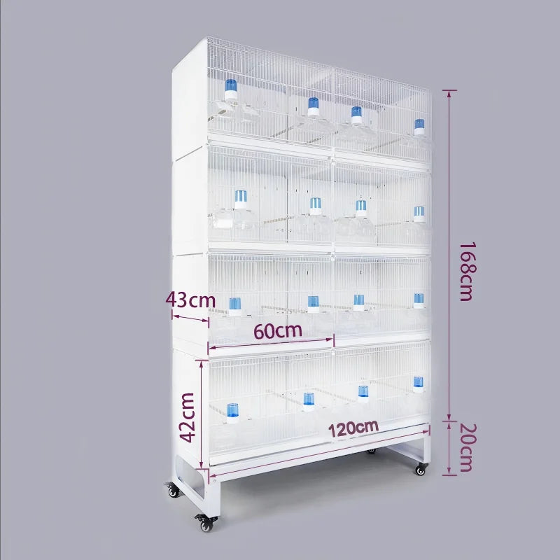 Large multi-layered bird cage - modular and expandable for long-term use without replacement